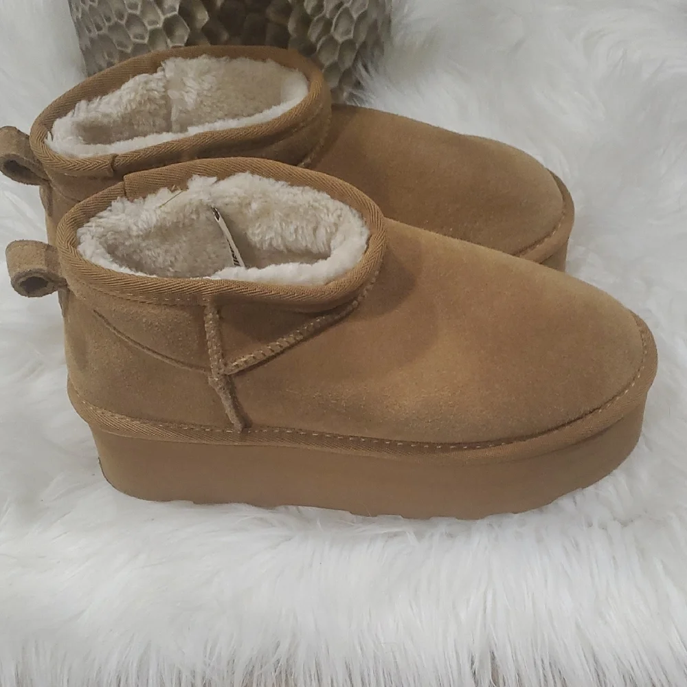Cushion aire Tan Wedge Winter Boots - Picture 5 of 16